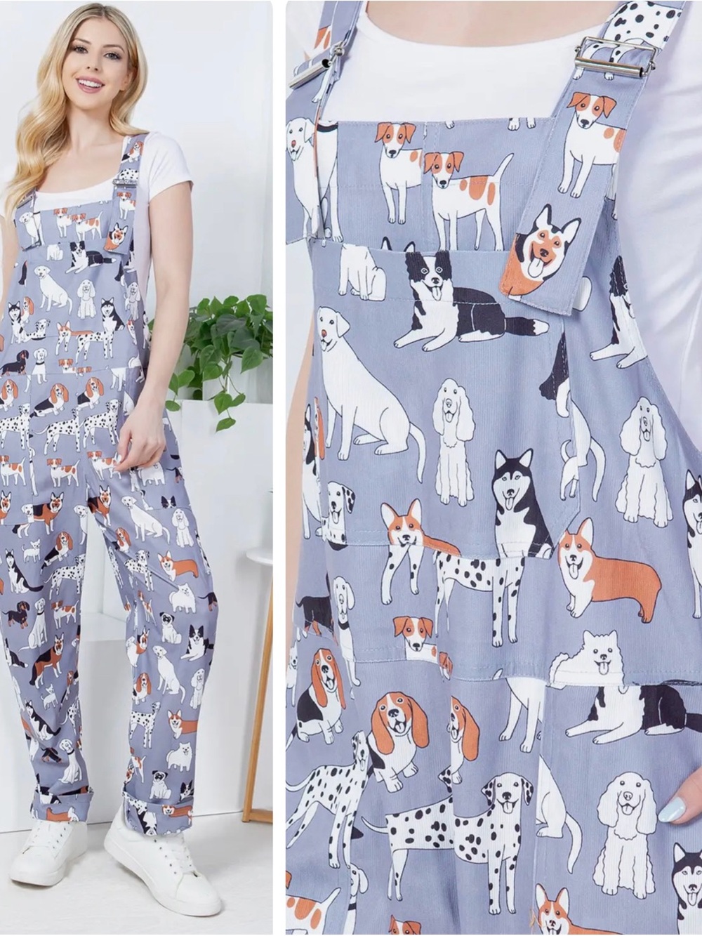 Variety Of Dogs Corduroy Overalls
